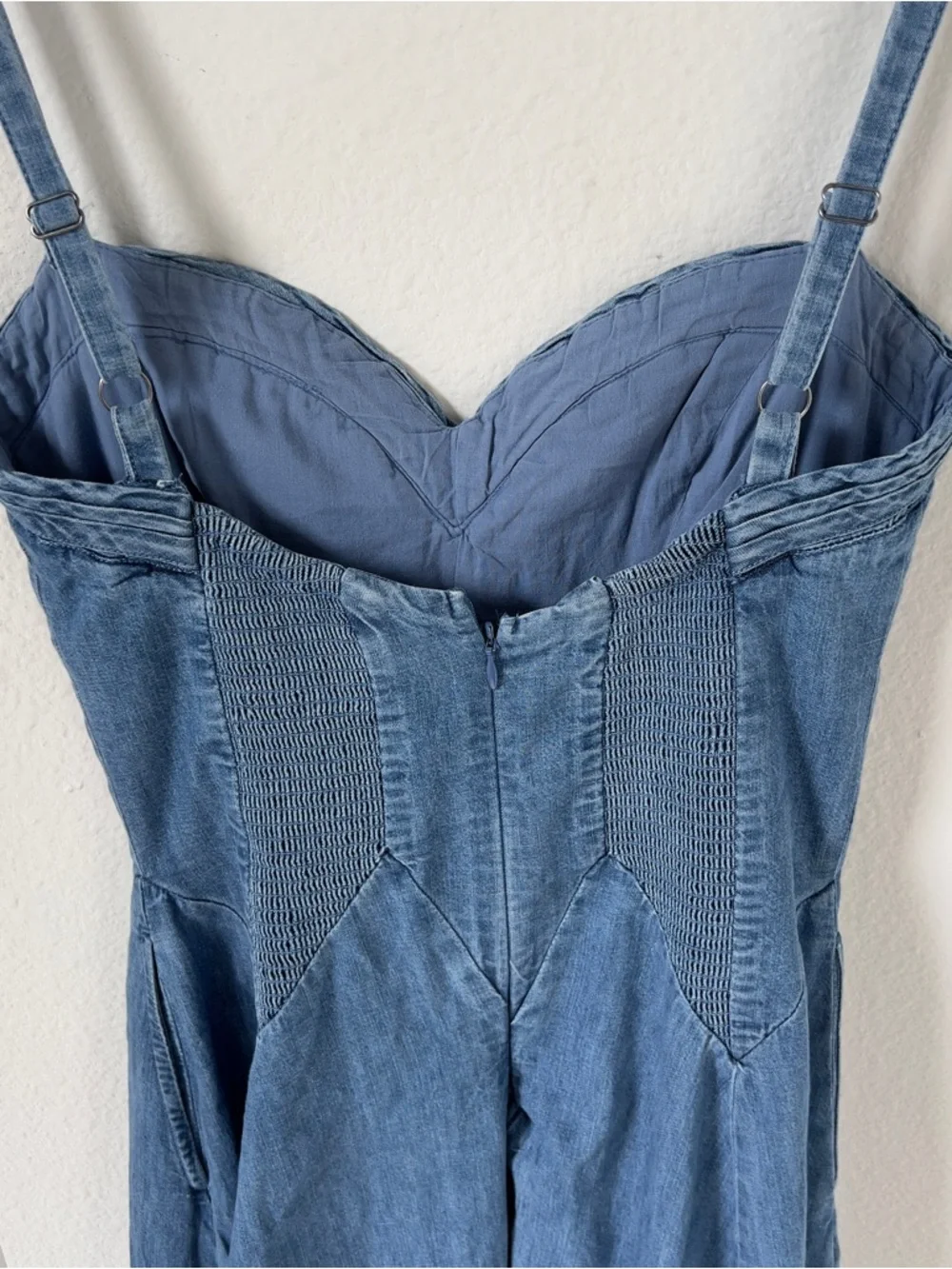 Free People Another Season Denim Midi Dress - Boardwalk Blue - Womens Small - Picture 8 of 9